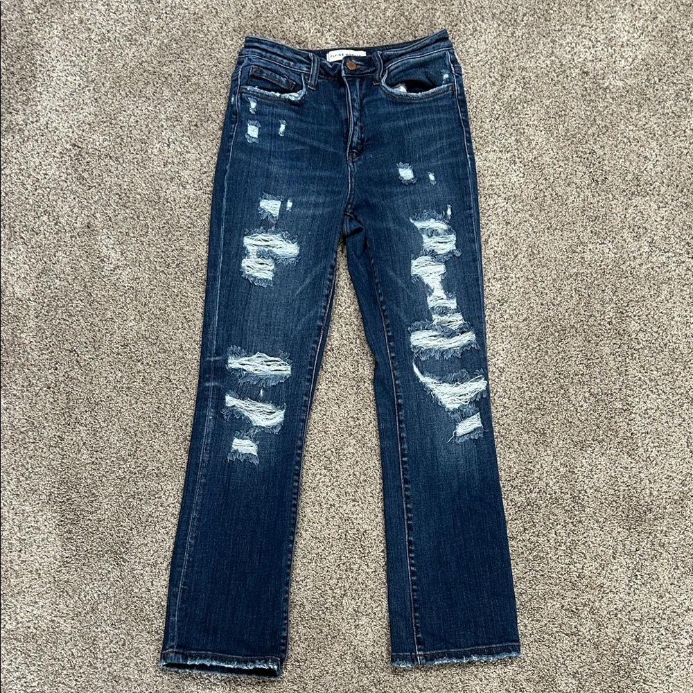 Flying Monkey Stretch Distressed Blue Jeans